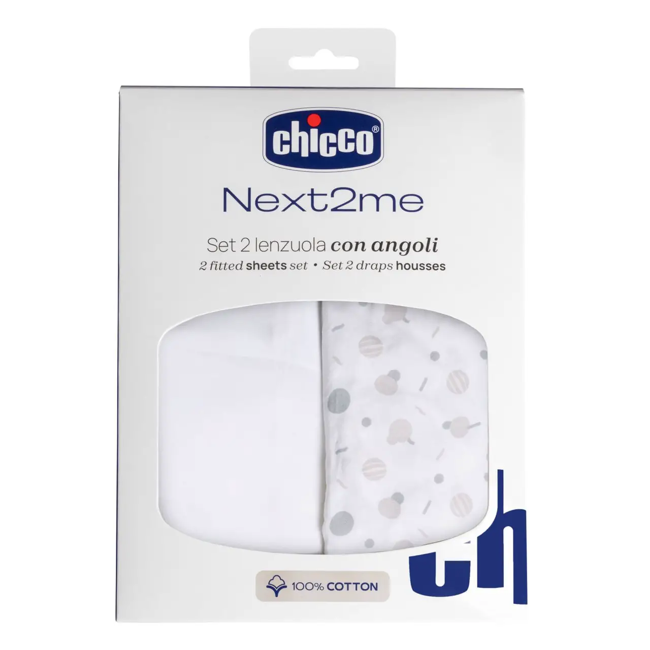 Set Lenzuola con Angoli in Cotone per Next2Me - Confetti - lenzuolini