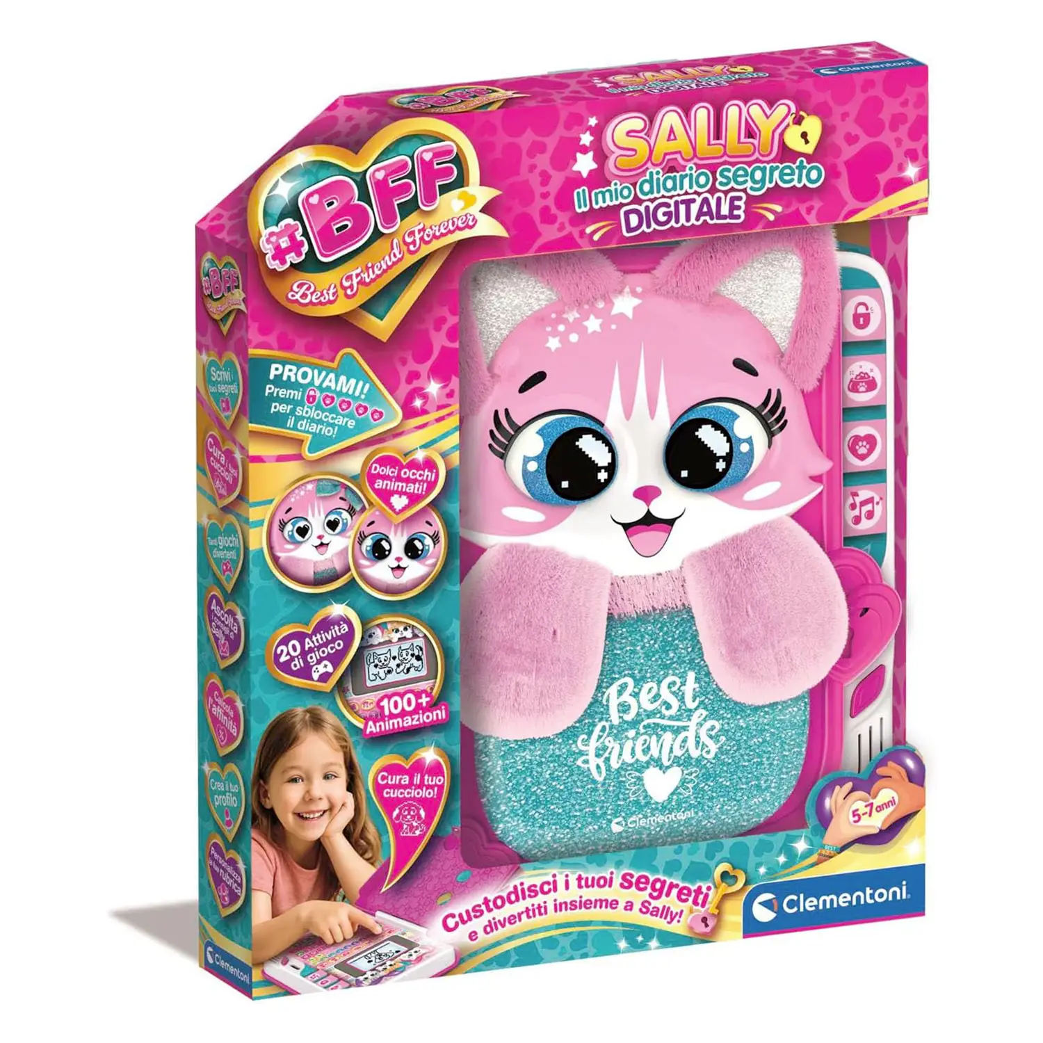 Clementoni - BFF Sally Il Mio Diario Segreto Digitale LCD - giochi elettronici