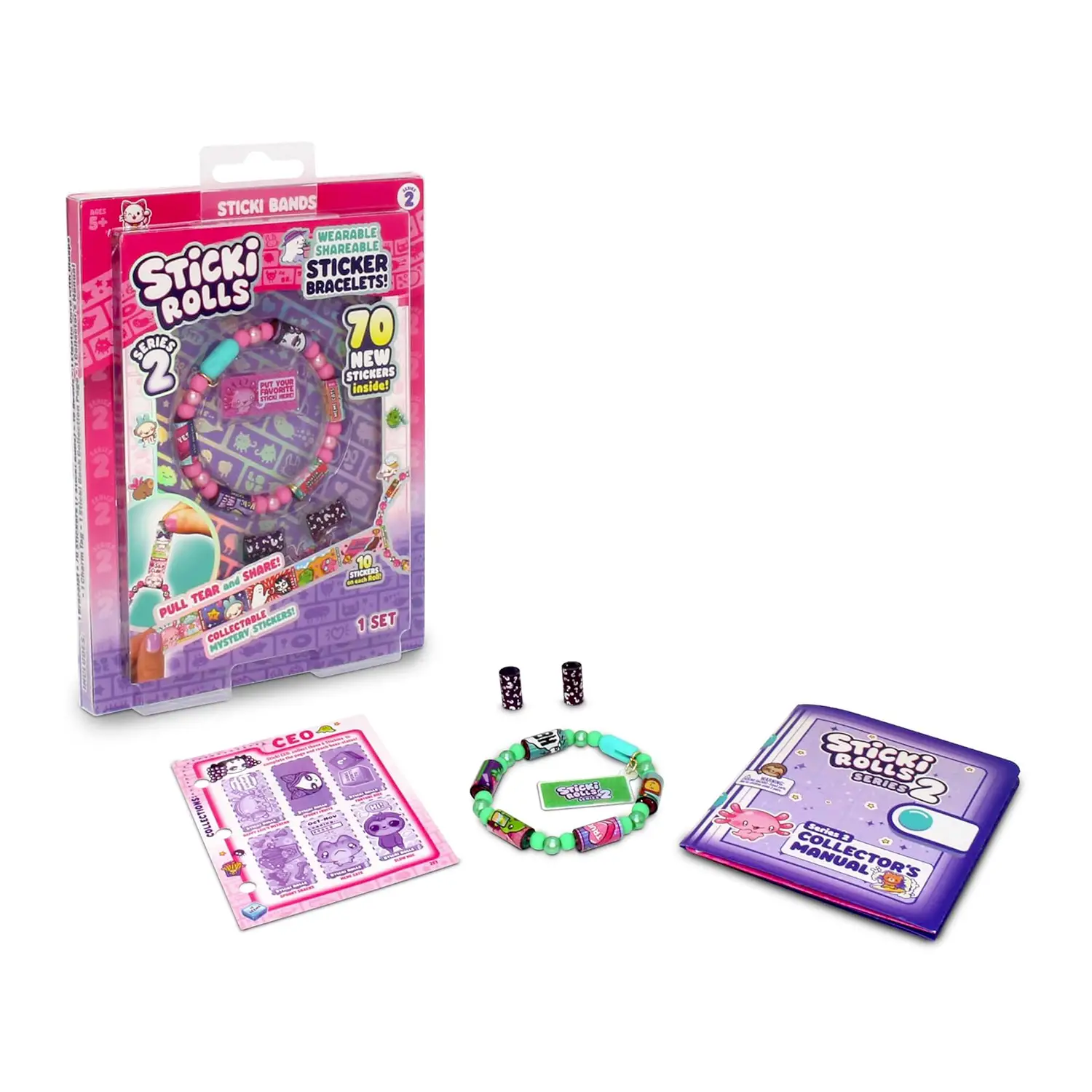 Sticki Rolls - Sticki Band Braccialetto Con Adesivi Kawaii - creatività