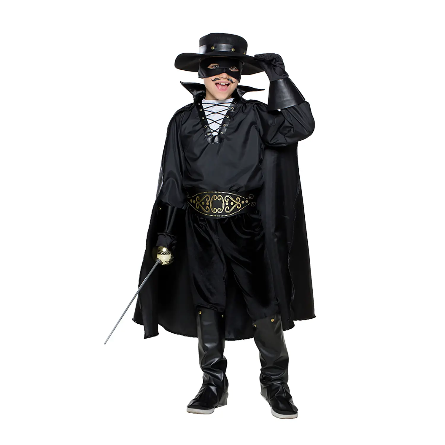 Costume Cavaliere Nero Bambino - Taglia 5/6 Anni - abiti bambino e bambina
