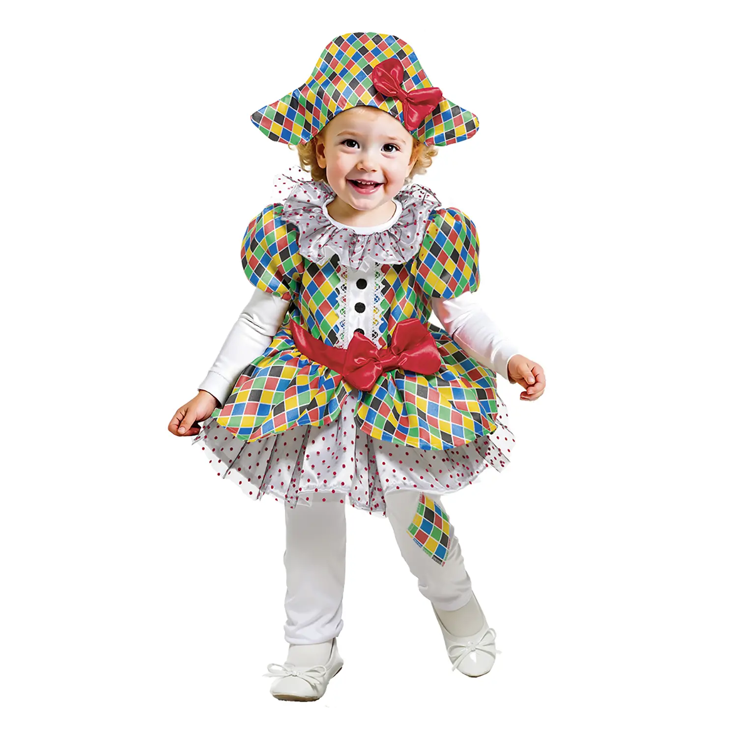 Costume Arlecchina Baby - Taglia 2/3 Anni - abiti bambino e bambina
