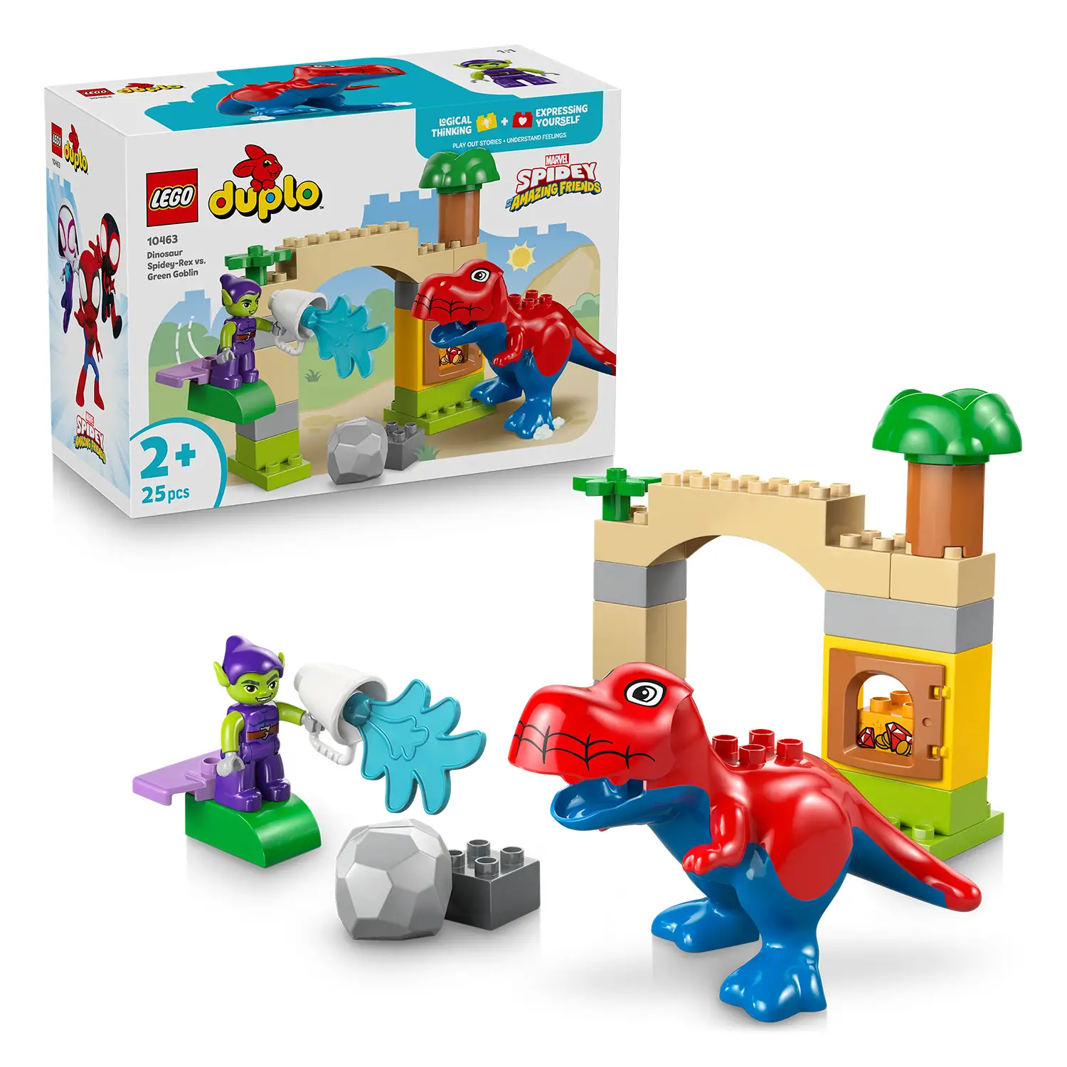LEGO DUPLO Marvel Spidey-Rex vs Goblin 10463 Dinosauro 2+ - Costruzioni in plastica