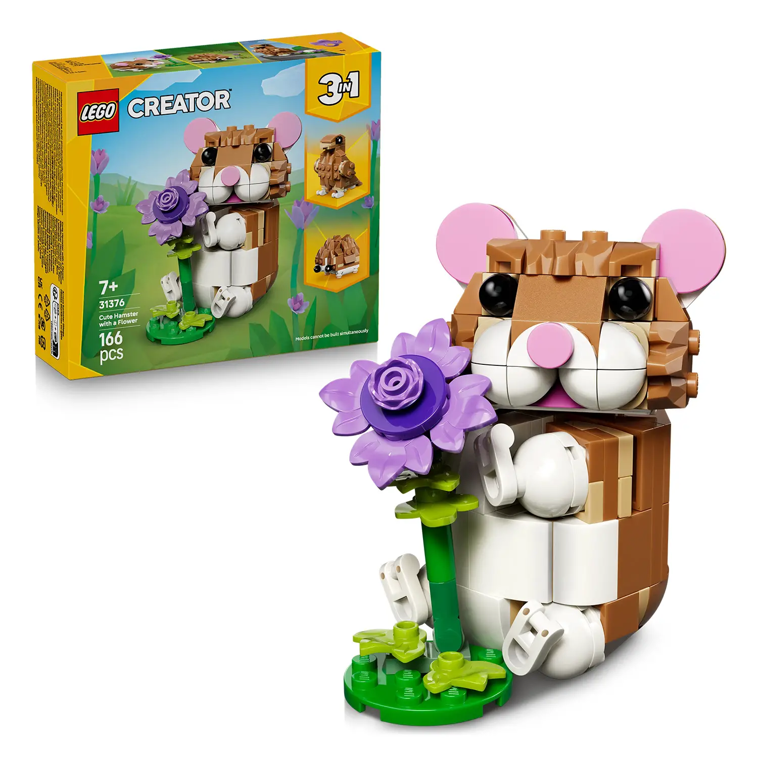 LEGO Creator 31376 Simpatico Criceto 3 in 1 con Fiore 7+ - lego
