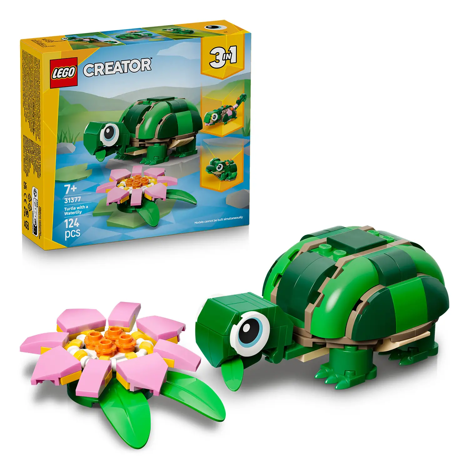 LEGO Creator 31377 Tartaruga 3 in 1 con Fiore di Ninfea 7+ - lego