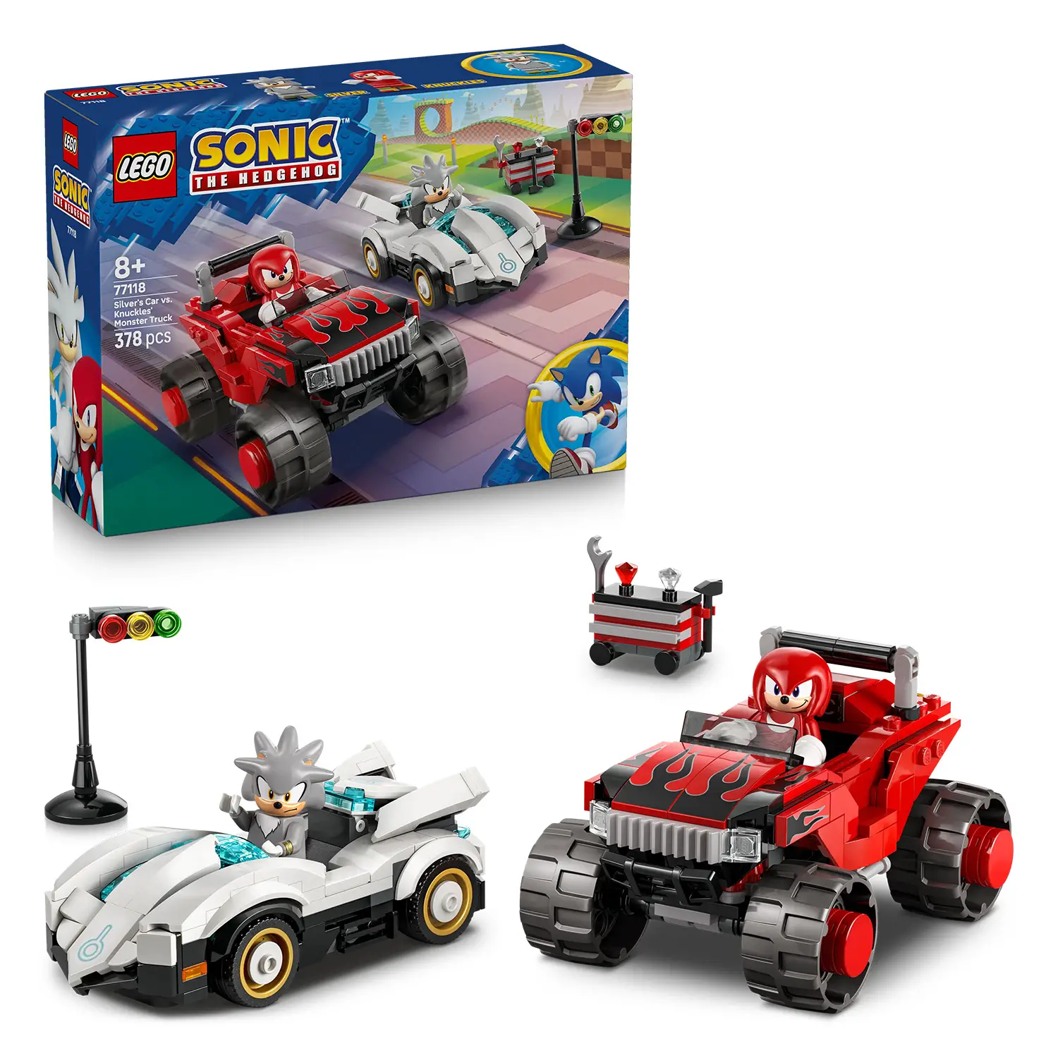 Lego Sonic Auto di Silver Vs. Monster Truck di Knuckles 77118 - lego