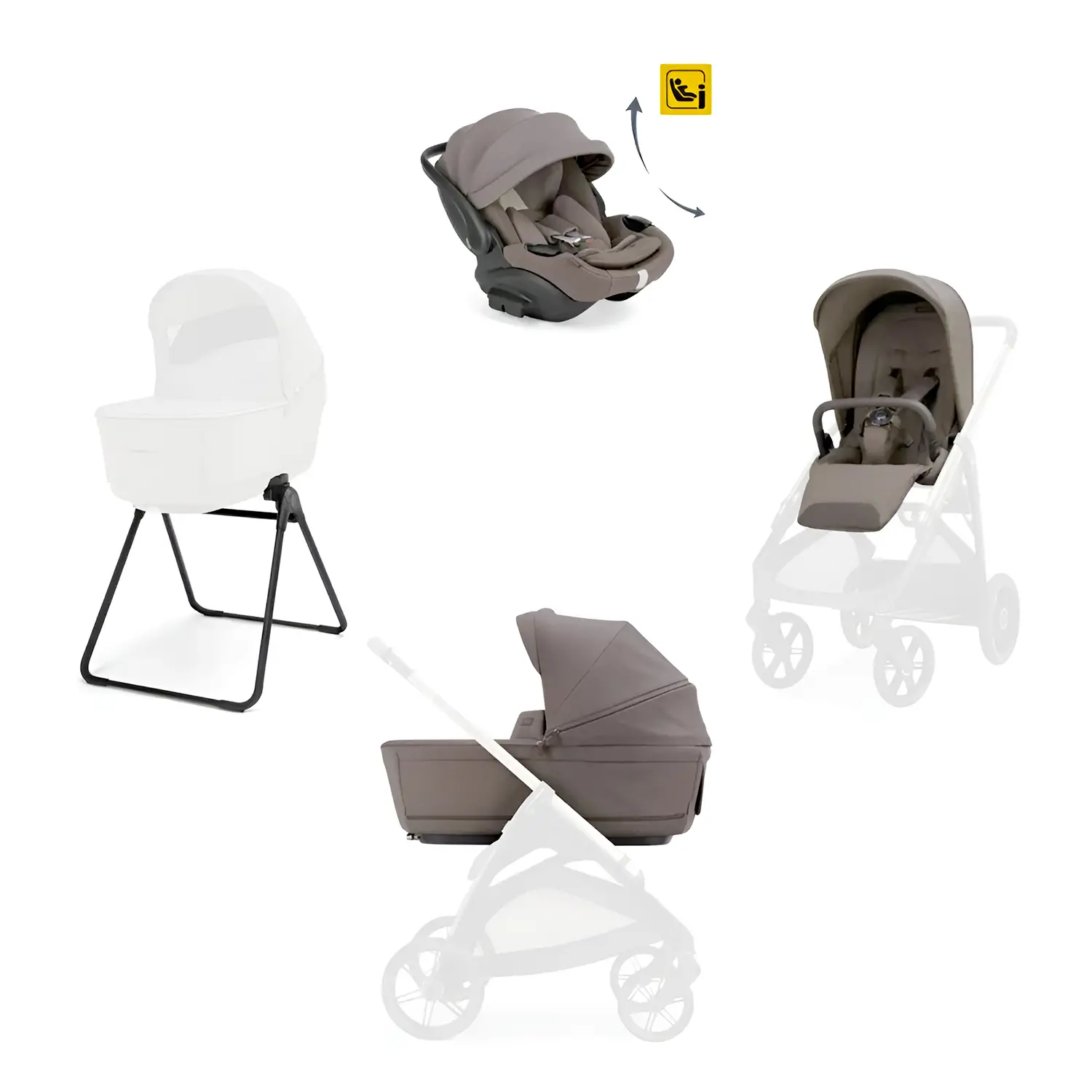 Aptica sistem quattro Darwin recline Evo Essence Mokka (telaio escluso) - trio e modulari