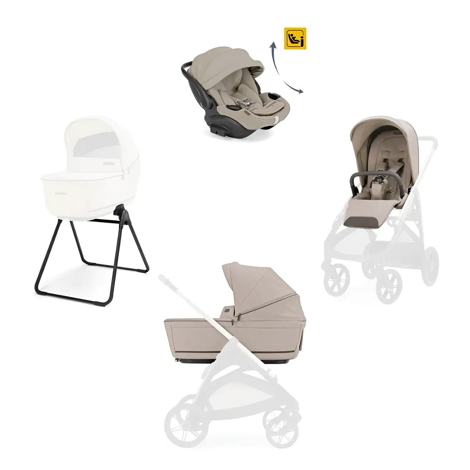 Aptica sistem quattro Darwin recline Evo Vicuna Beige (telaio escluso) - trio e modulari