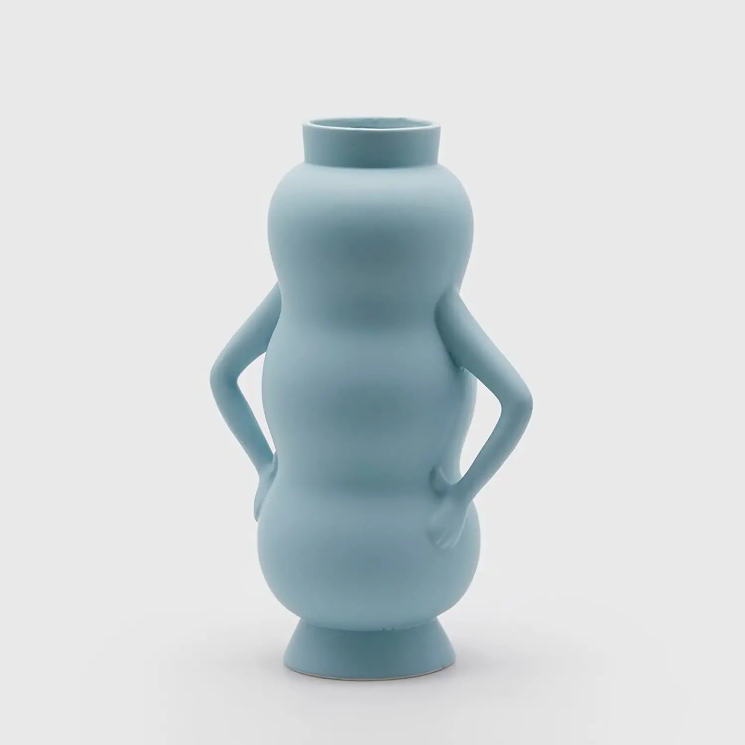 Vaso Decorativo Trilobo Con Manici Azzurro - oggetti decorativi