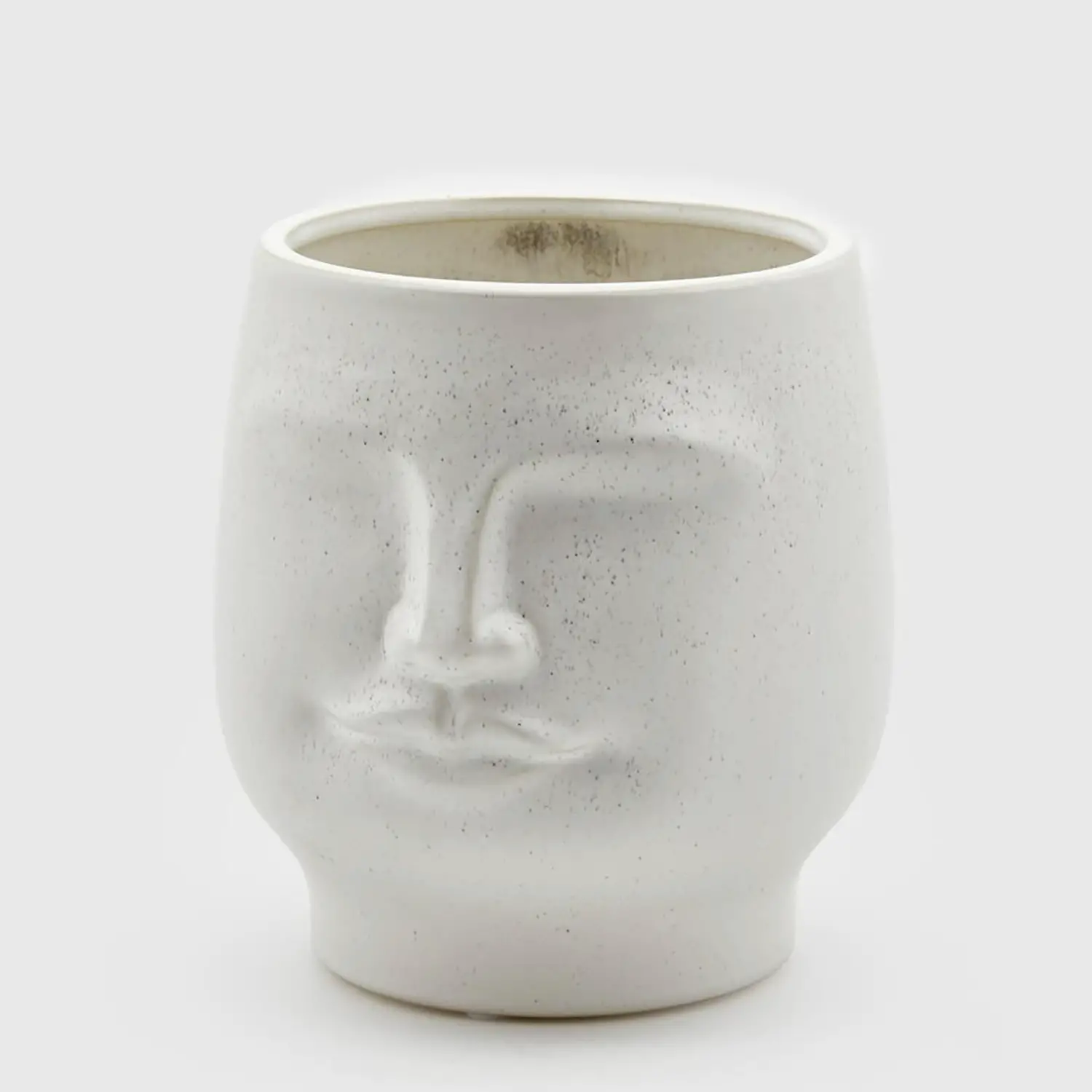 Vaso Decorativo Testa In Gres Bianco - oggetti decorativi