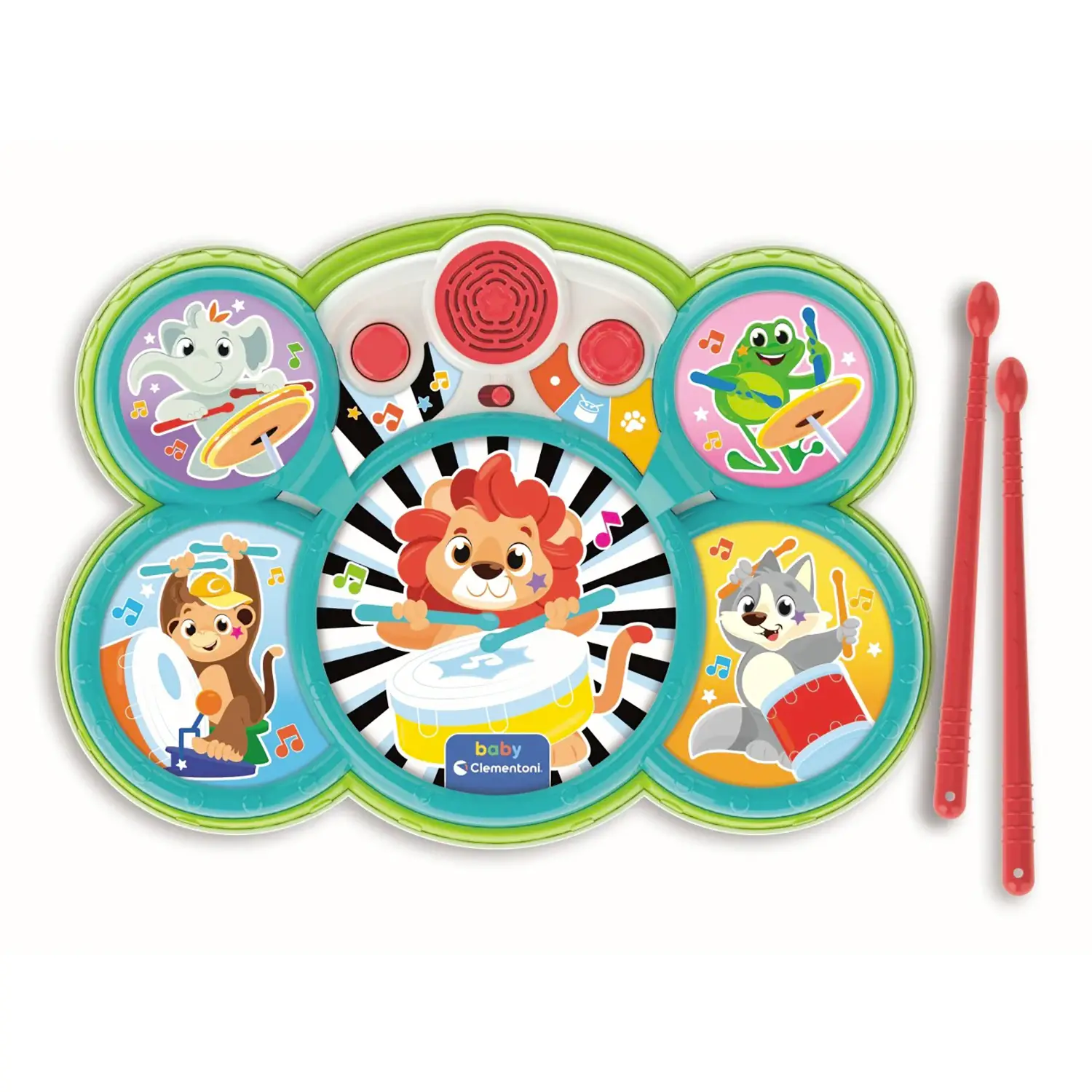 Clementoni Baby Animal Drum - Batteria degli Animali per Bambini - Primi giochi