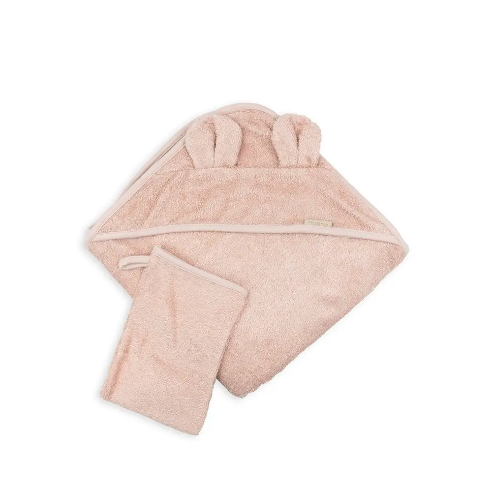Asciugamano Neonato Bamboom Con Orecchie-Guanto e Cappuccio 75x75 warm Pink - accappatoi