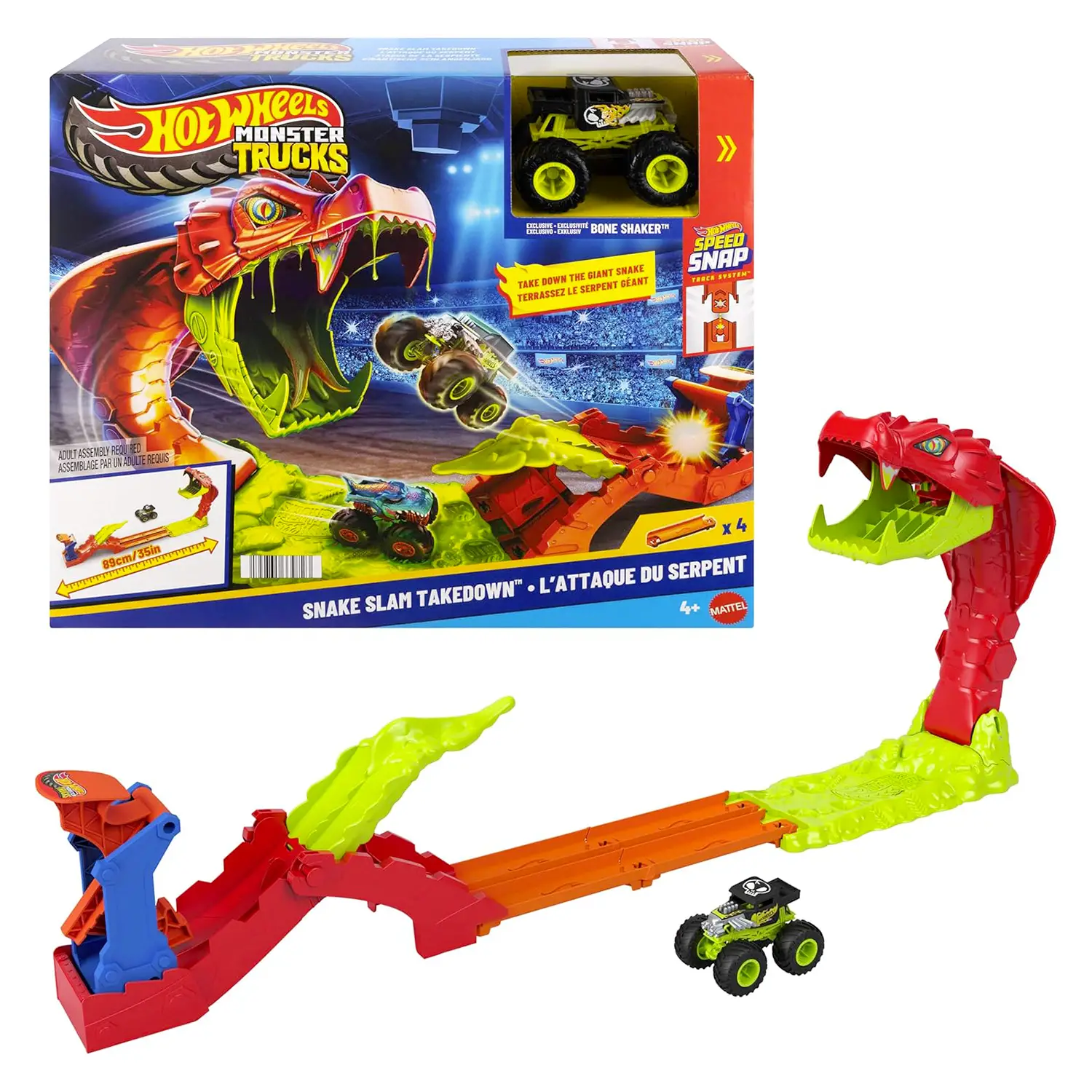 Hot Wheels Monster Truck Attacco Del Serpente - play set