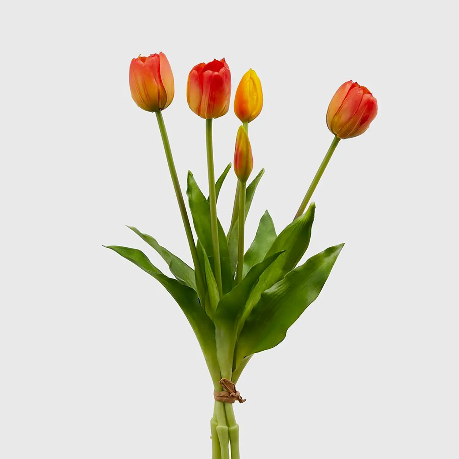 Fiori Decorativi Bouquet Di Tulipani Olis 5 Steli Arancioni - oggetti decorativi