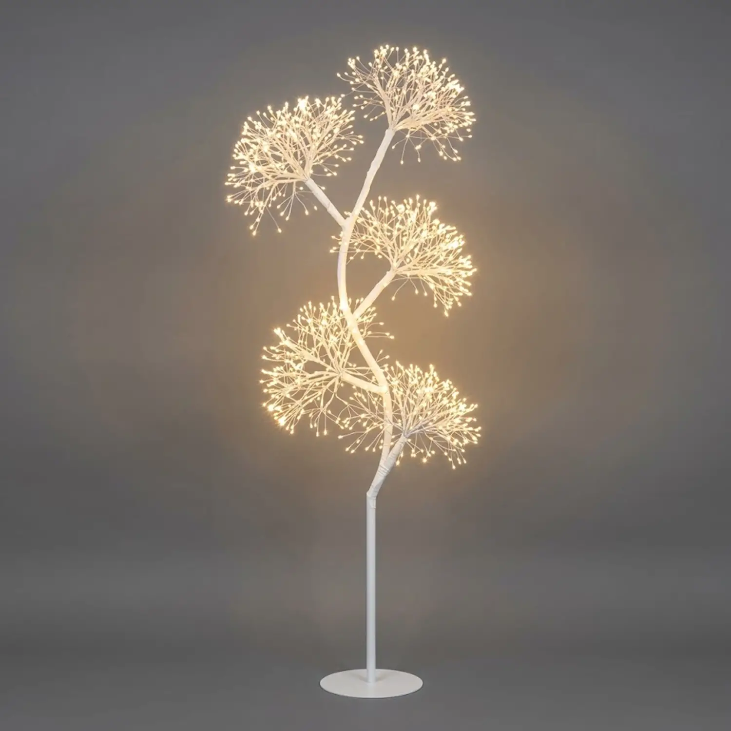 Albero Luminoso a Ciuffi Bianco 1920 Led, Altezza 180 cm, per Interni ed Esterni - alberi led di design