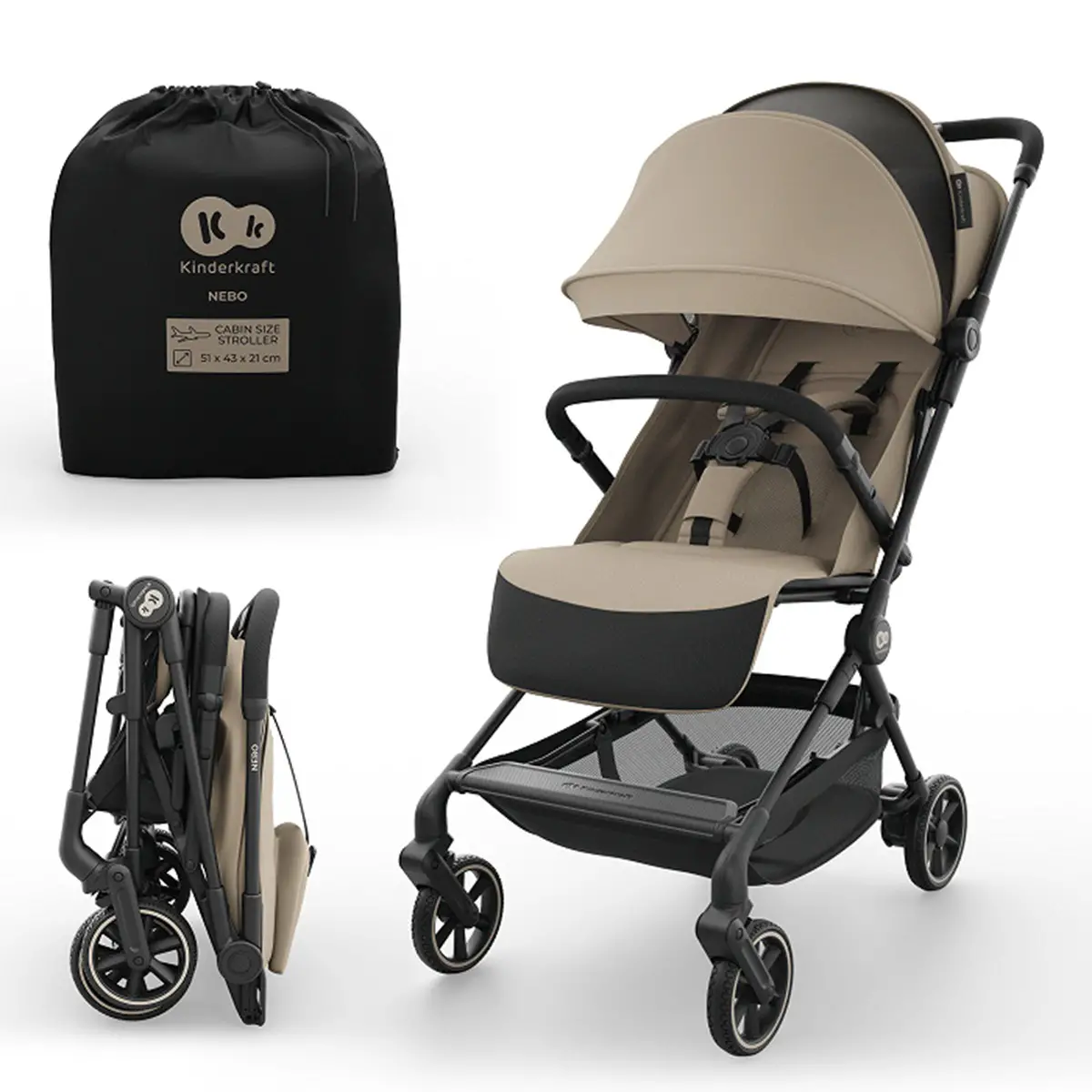 Passeggino Nebo da Cabina Kindekraft Beige - passeggini compatti