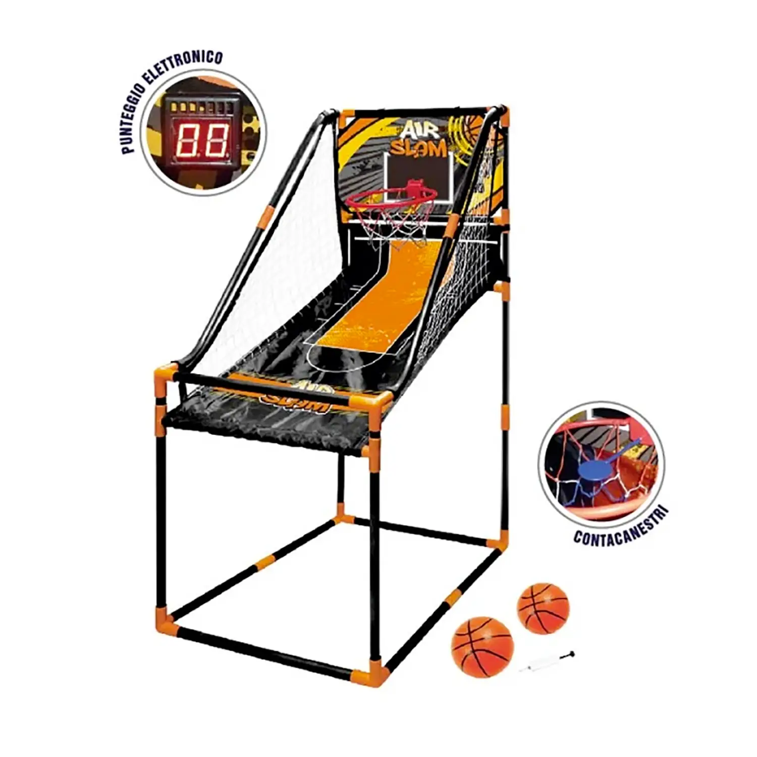 Sport1 Tabellone Basket Air Slam Con Contapunteggio E 2 Palloni Piccoli Inclusi - Attrezzature sportive