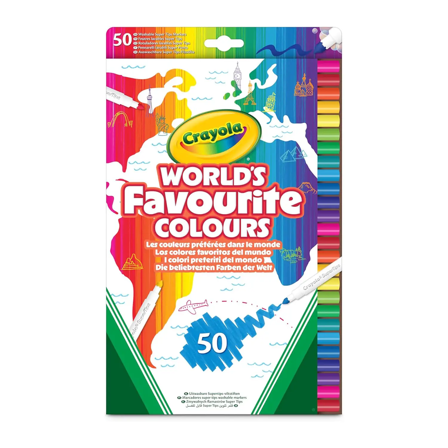 World's Favorite Colors Pennarelli Superpunta Lavabili 50 pz - Pastelli a cera