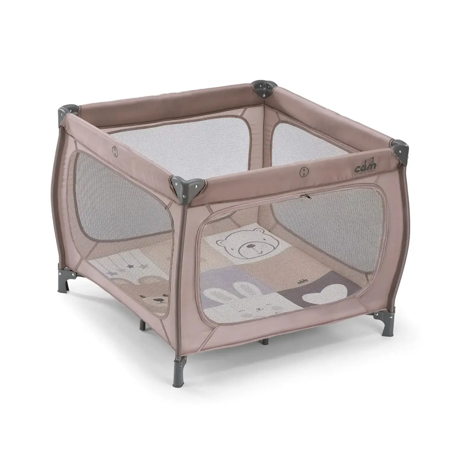 Qbox Di Cam Lettino Da Campeggio Beige Con Tappeto 96x96x105h - box
