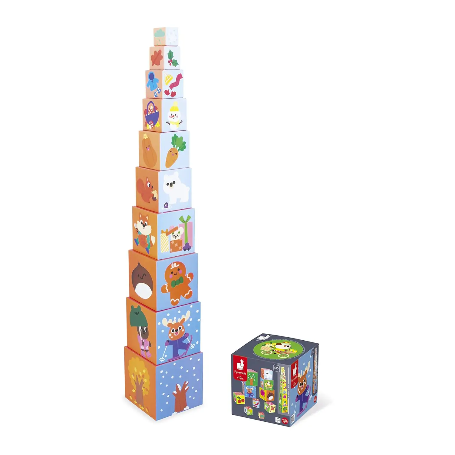 Janod - Piramide Quadrata 4 Stagioni Gioco Educativo - Primi giochi
