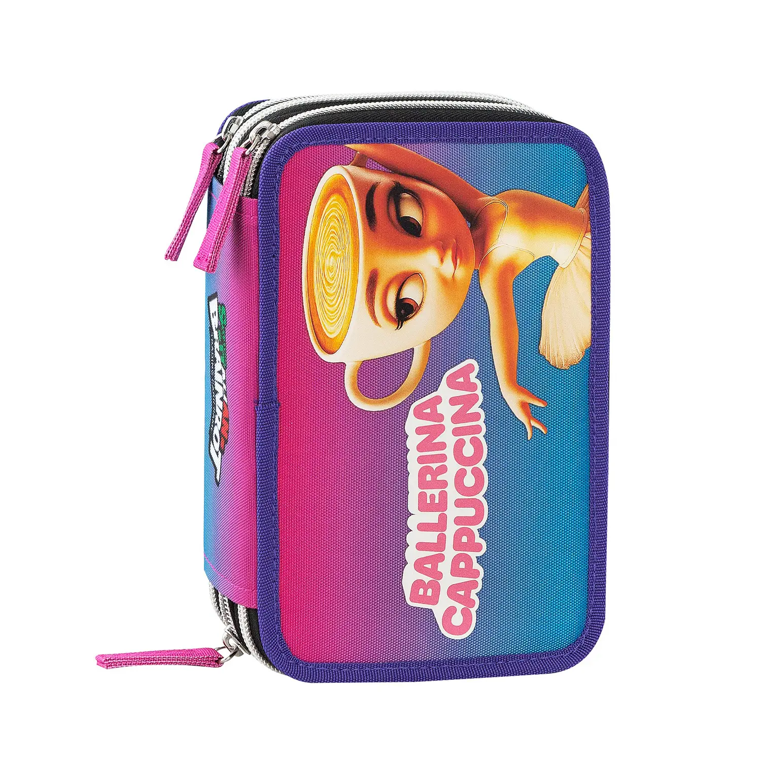 Astuccio Scuola Corredo 3 Zip Brainrot Ballerina Cappuccina - astucci colori