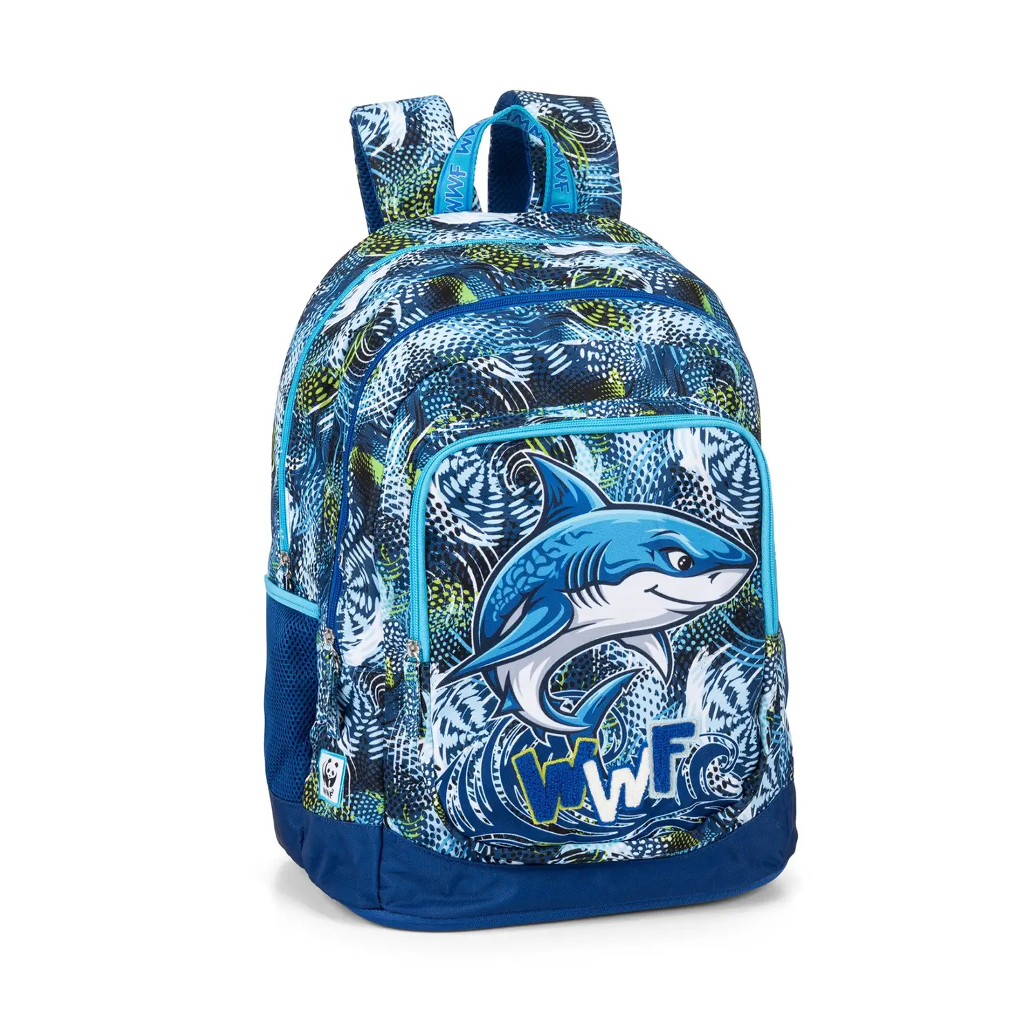 Zaino Scuola WWF Squalo Organizzato 2 Scomparti - zaini scuola