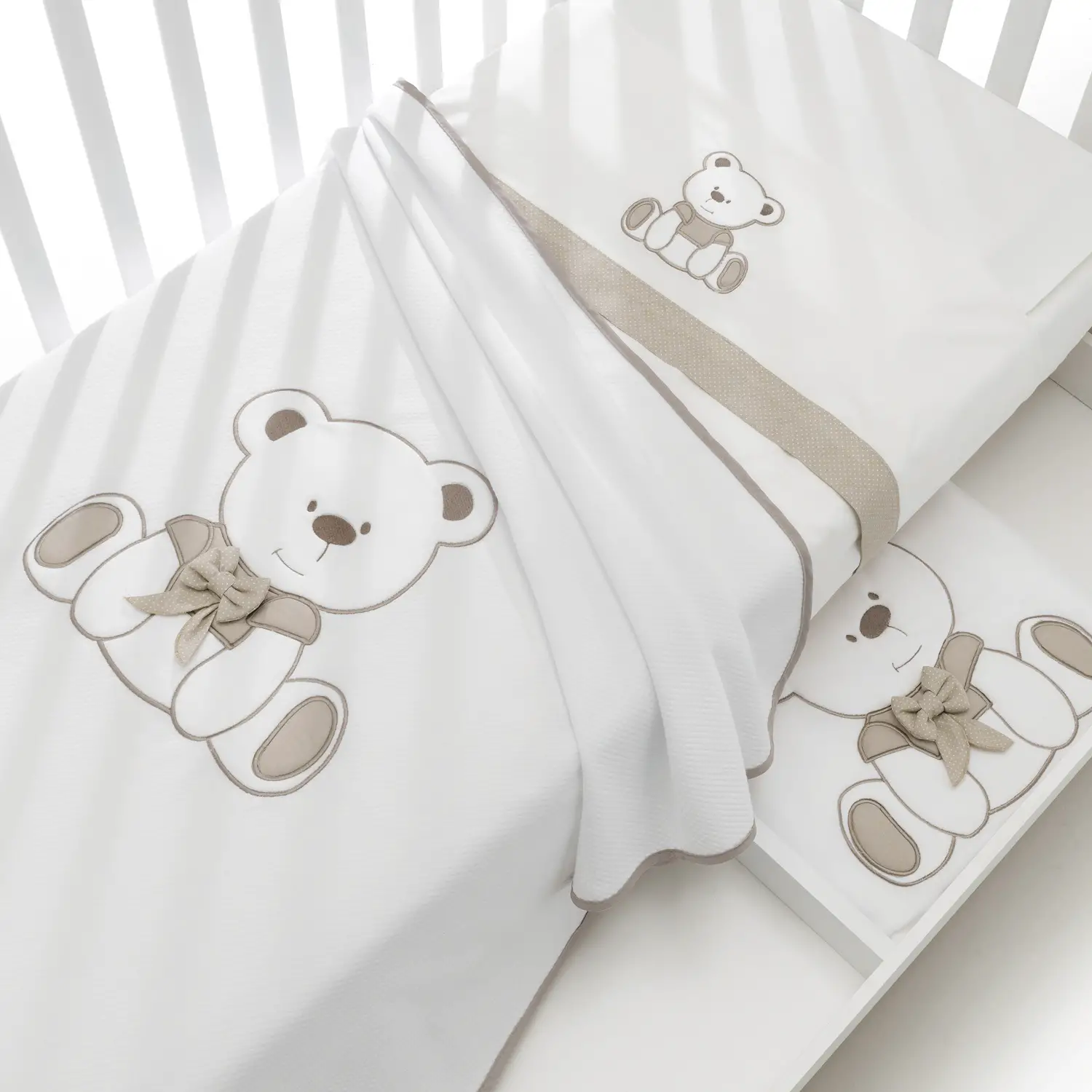 Coperta Lettino in Pile Tato Tortora Erbesi - lenzuolini