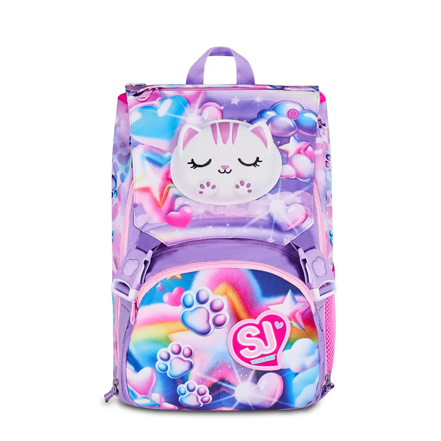 Zaino Scuola SJ Gang Glowcat Sdoppiabile Big 24 Litri Luminoso - zaini scuola