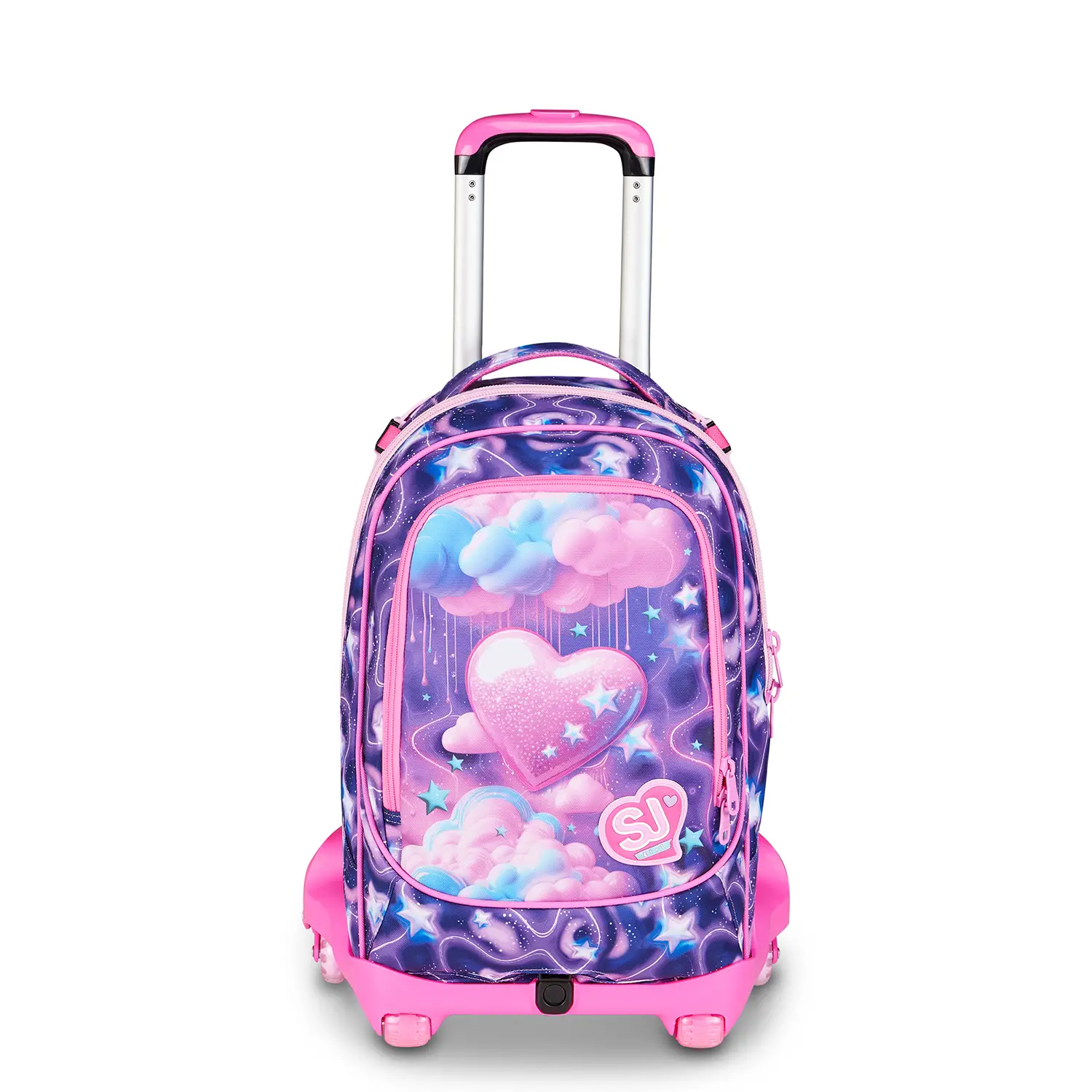 Sj Gang Fluffy Pink Girl Zaino 34 Litri con Trolley Jack-8wd - zaini trolley