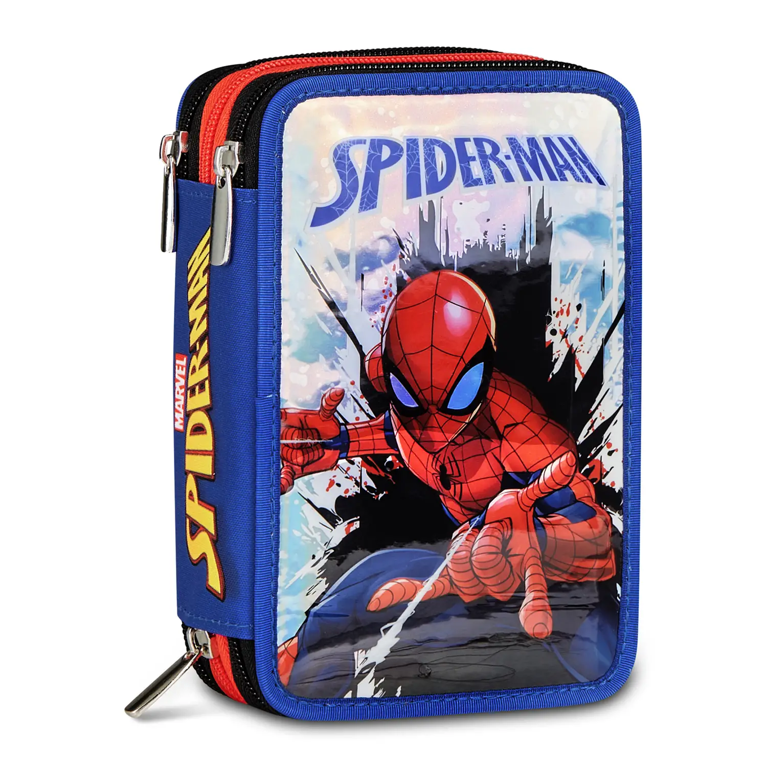 Astuccio Spider-man Back To Climbing 3 Zip Completo 44 Pezzi - astucci colori