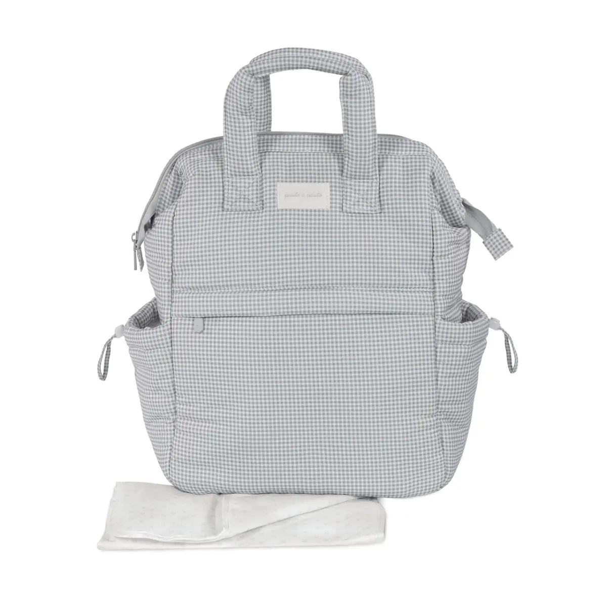 Zaino Little Bloom Vichy Grigio Pasito a Pasito - borse e zaini