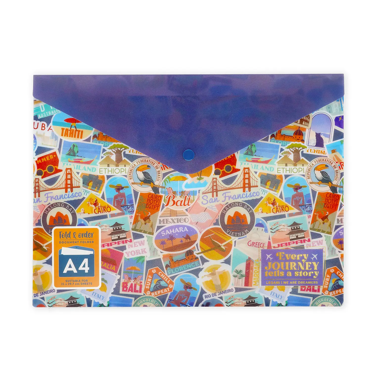 Legami - Fold & Order Cartelletta Portadocumenti Travel Tema Viaggio - legami