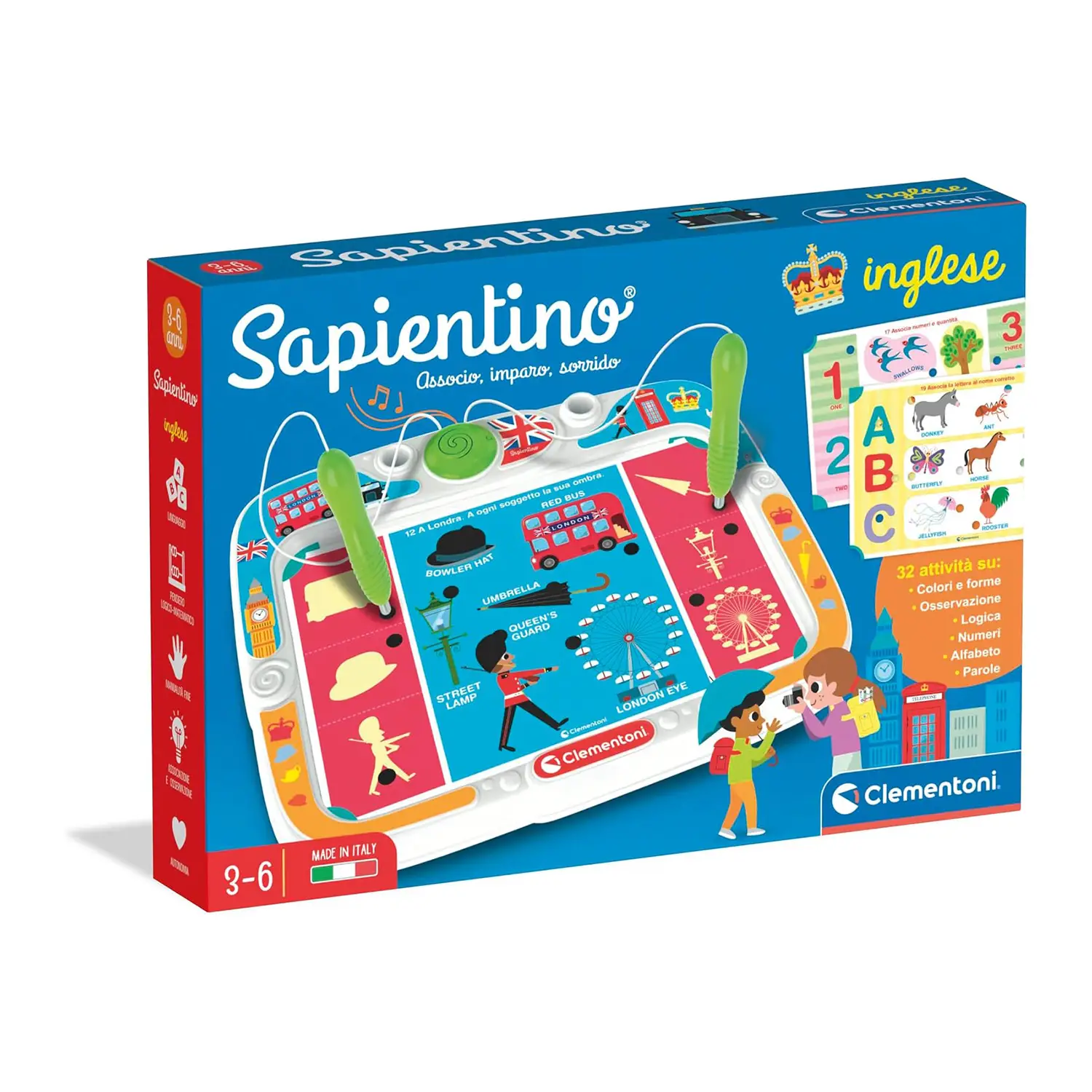 Clementoni Sapientino Inglese: Banchetto Elettronico 3-6 Anni, 32 Attività - sapientino