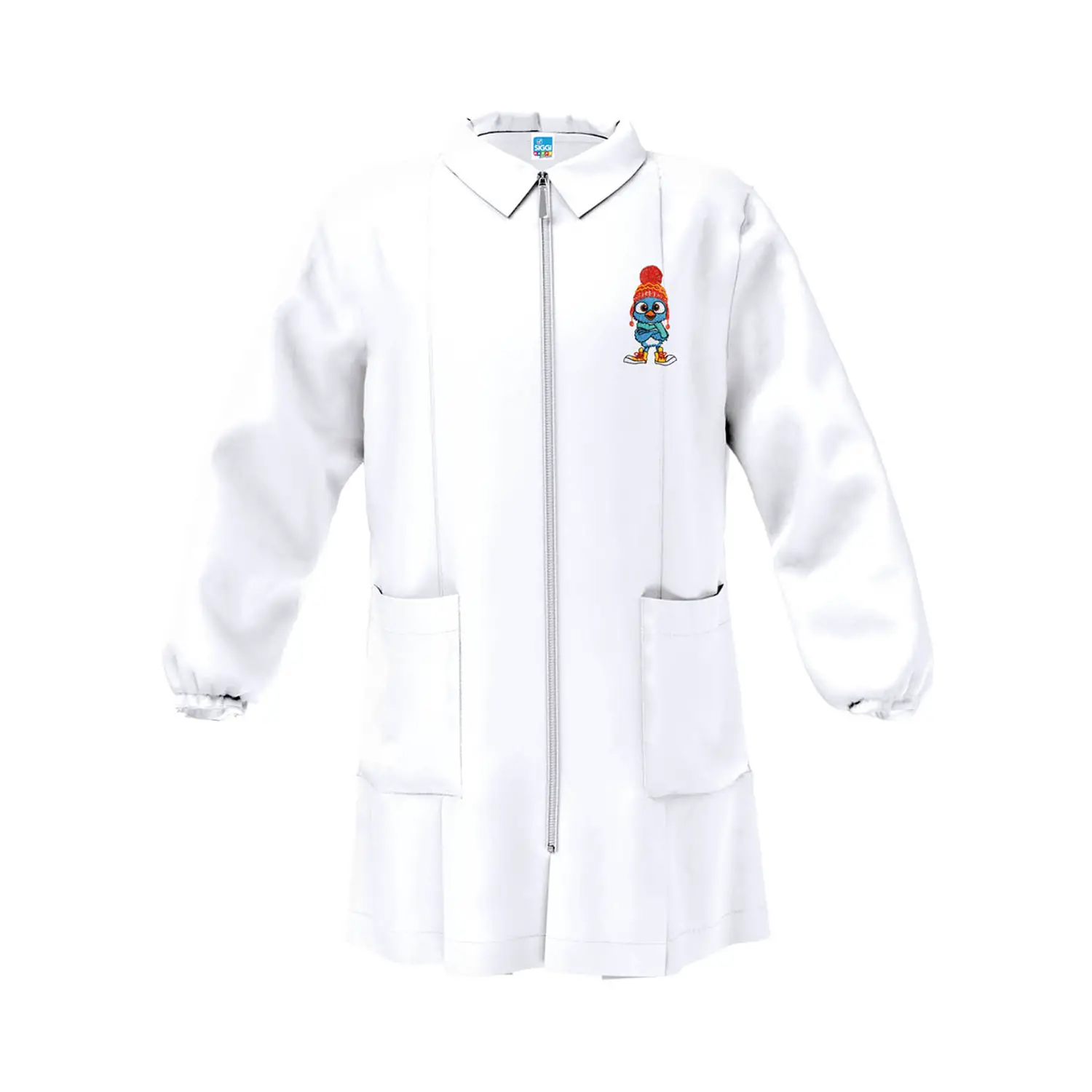 Grembiule Bambino Asilo Zip Pinguino Bianco 5 Anni - grembiuli scolastici