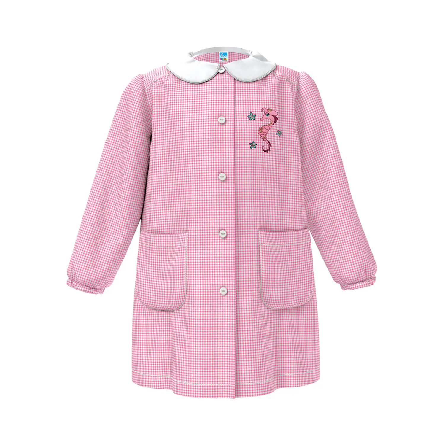 Grembiule Bambina Asilo Cavallo Marino Quadrettato Rosa 4 Anni - grembiuli scolastici