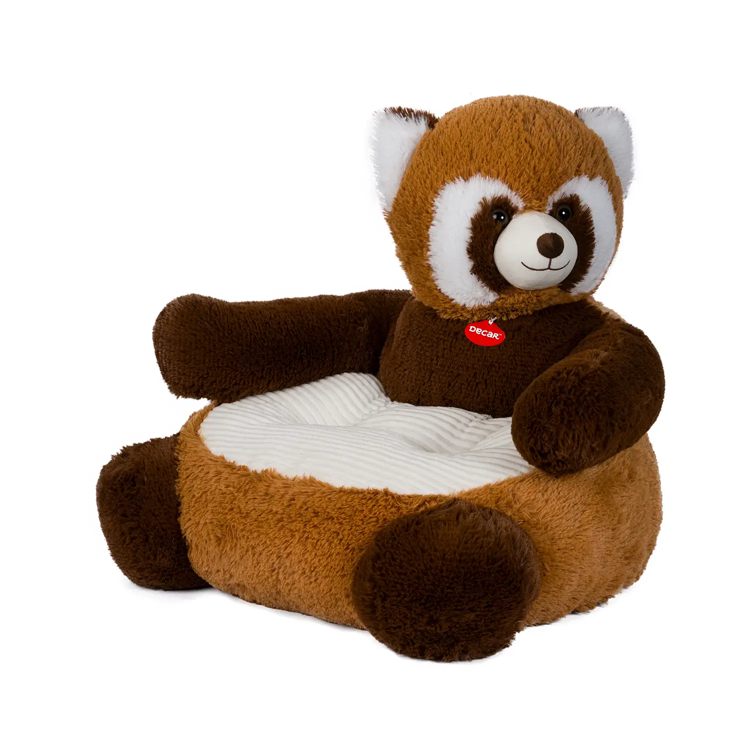 Poltrona Panda Rosso 50x50x50 cm - Morbida E Comoda - peluches 0/36 mesi