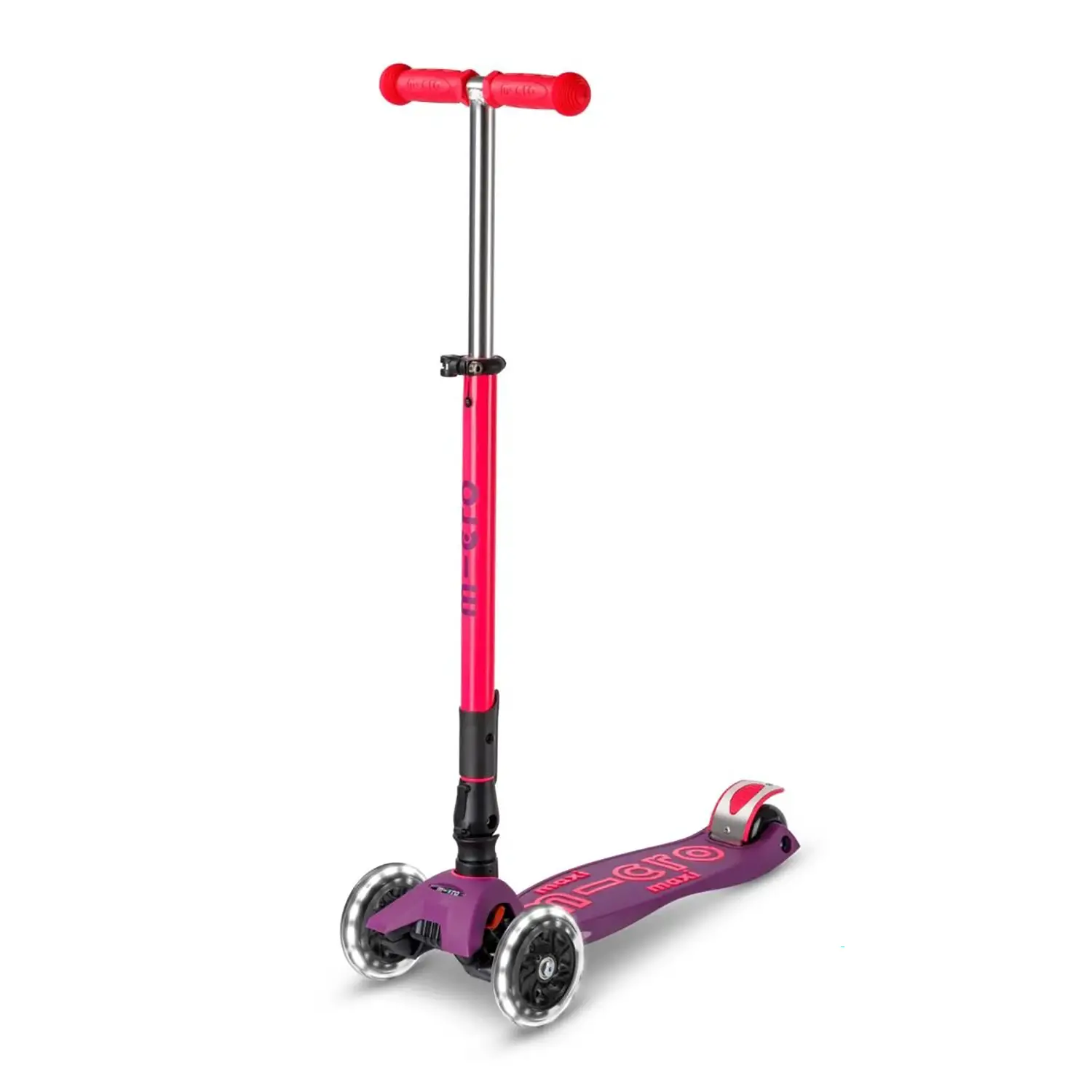 Monopattino Maxi Micro Deluxe Led Pieghevole Rosa Neon - monopattini