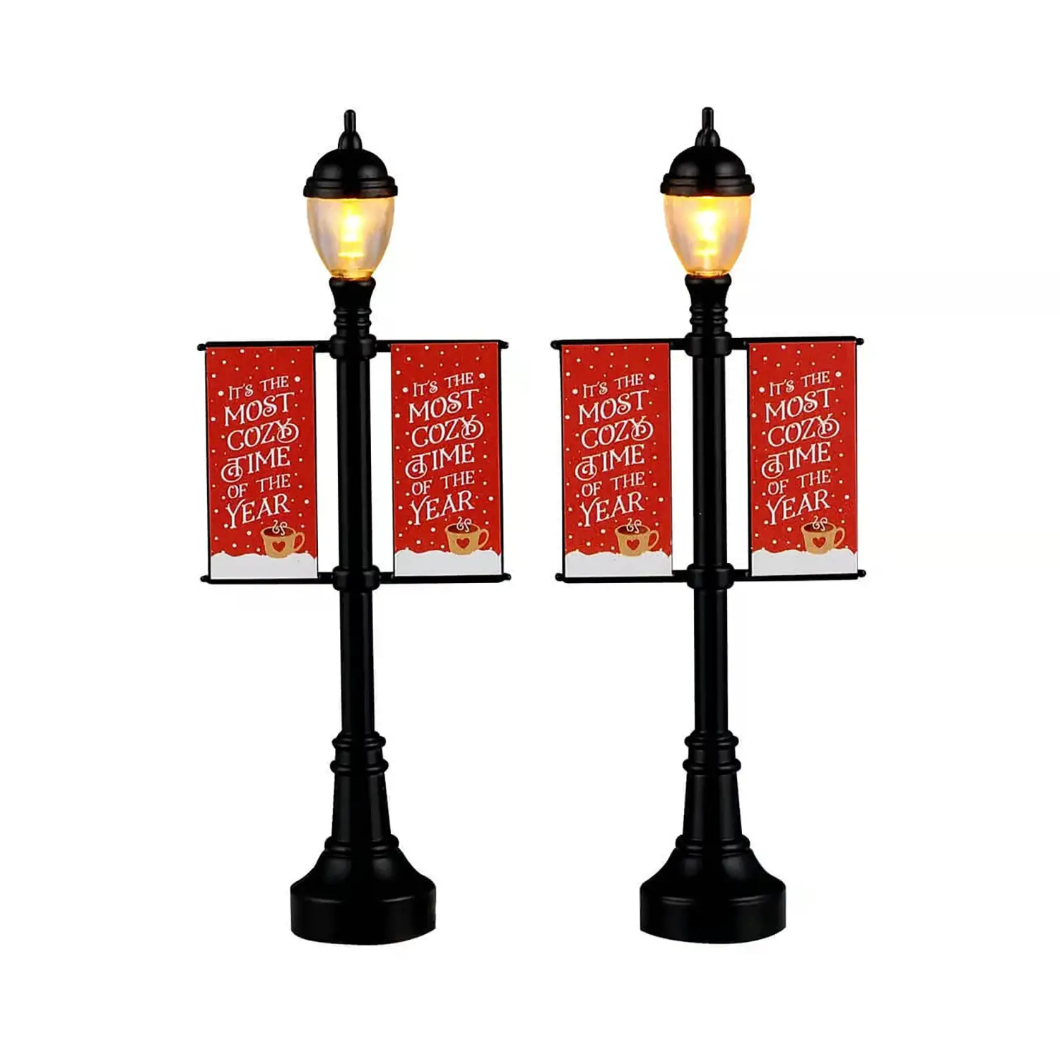 Lemax Lamp Post Banners 64646 – Lampioni Luminosi con Stendardi Caddington - scene e villaggi