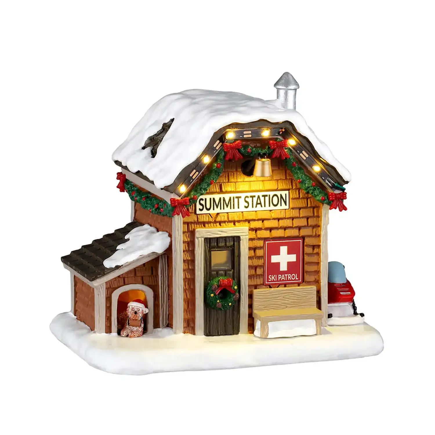 Lemax Ski Patrol Summit Station 64679 – Stazione Sciistica Luminosa in Resina - scene e villaggi