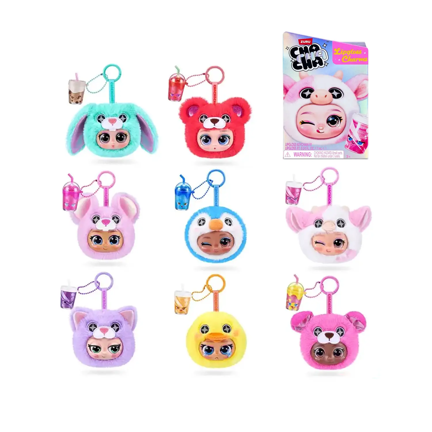 Cha Cha Cha Portachiavi con Charm Gloss a Sorpresa - collezionabili bambina