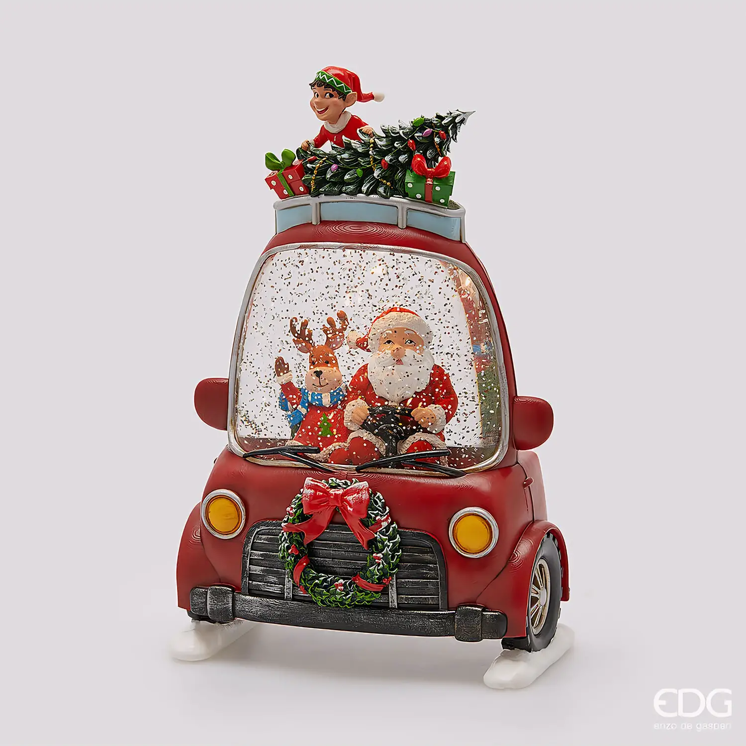 EDG Babbo Natale con Auto LED Musica H26,5 cm - addobbi casa