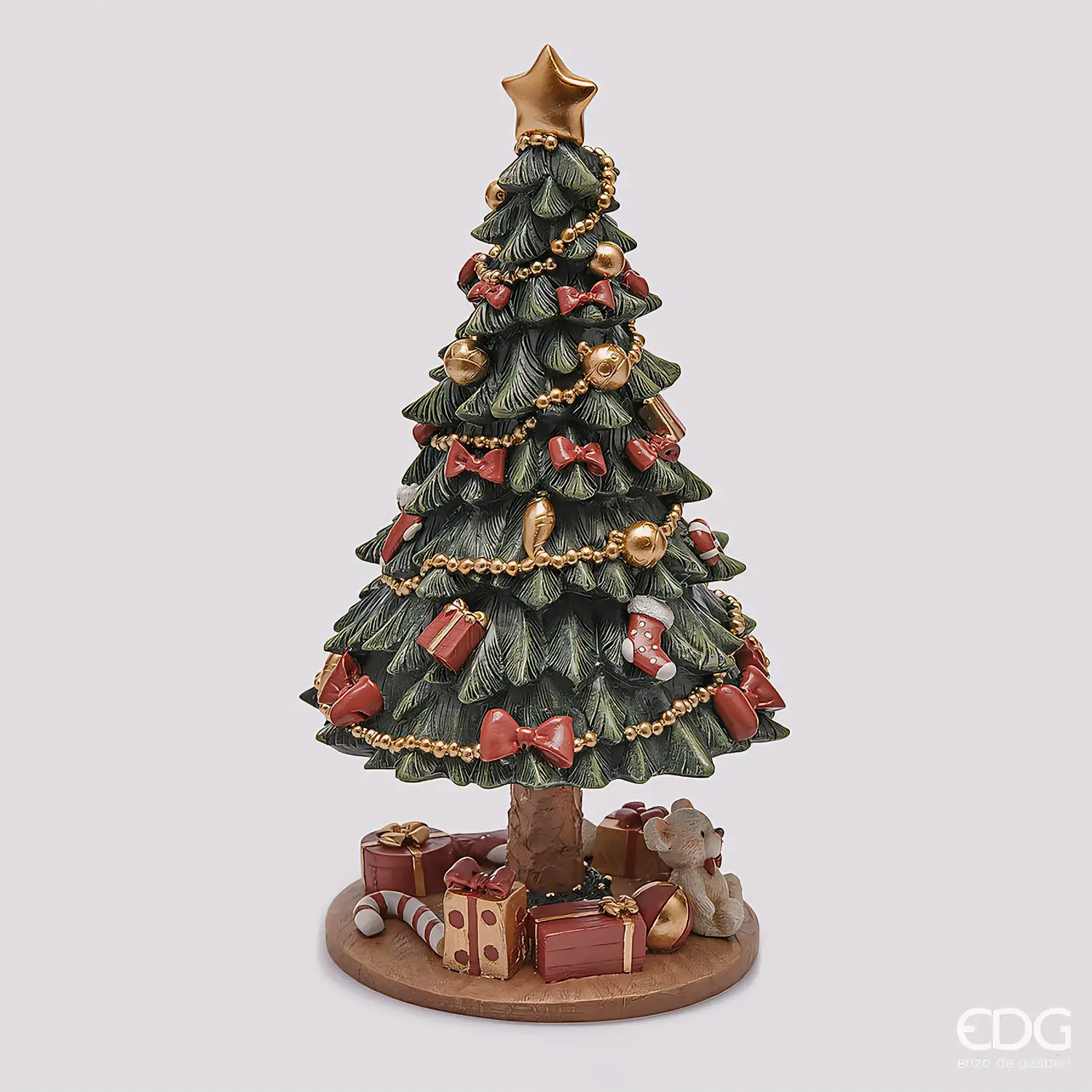 EDG Carillon Pino di Natale H23 D13 cm Verde Rosso - addobbi casa