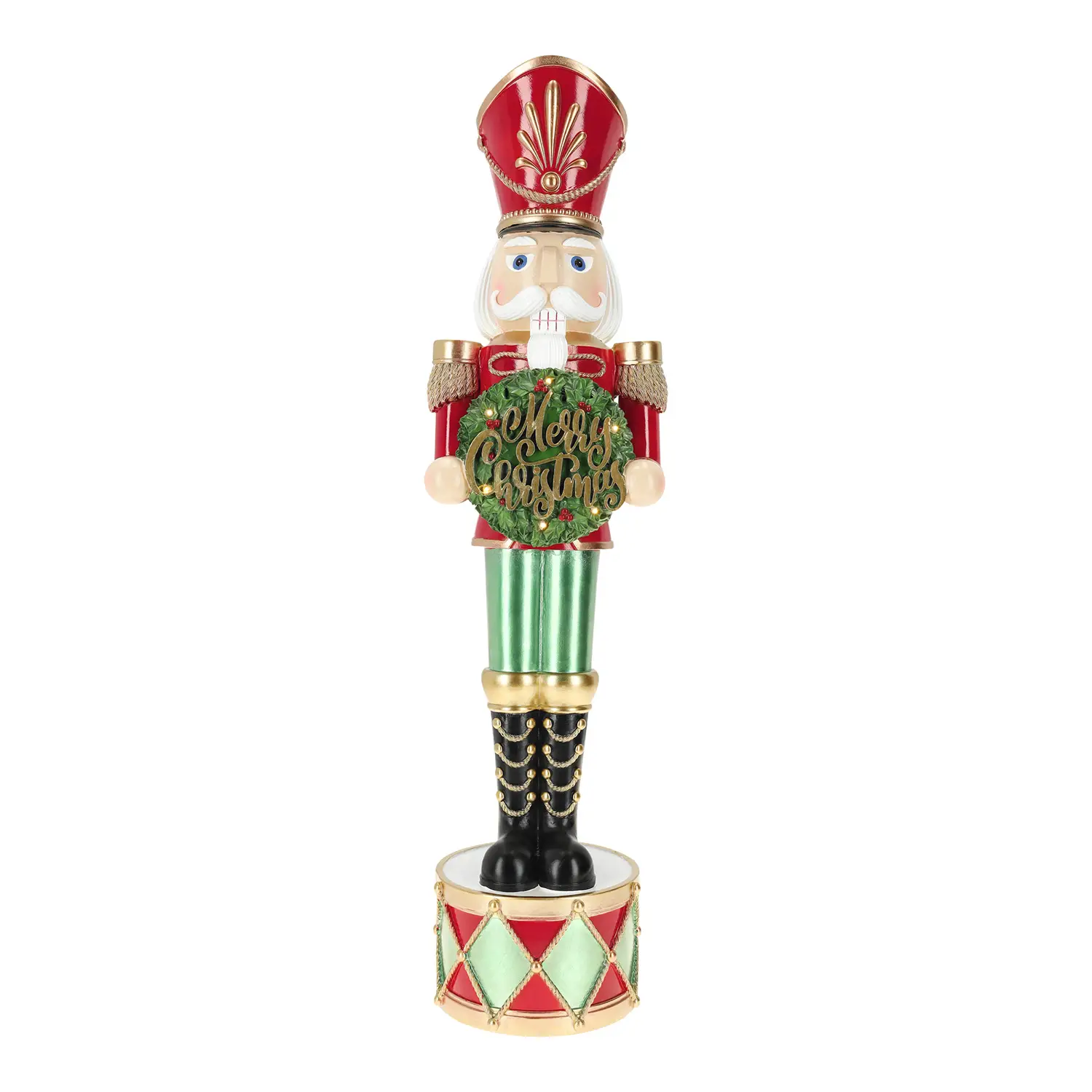 Nutcracker Natalizio 93 cm con LED a Batteria Multicolore - schiaccianoci