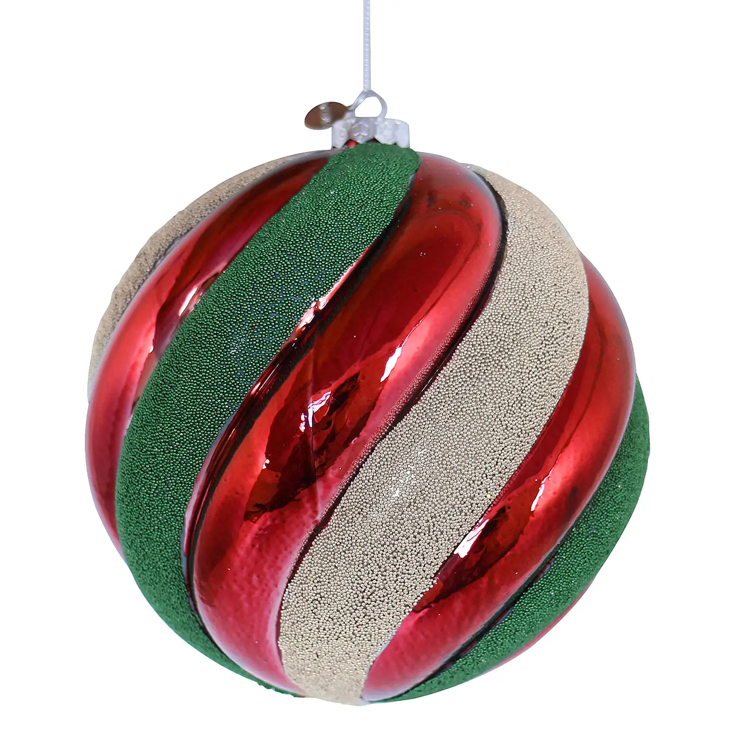 Sfera Natalizia in Vetro Undulate Rossa Ø 15 cm - addobbi albero