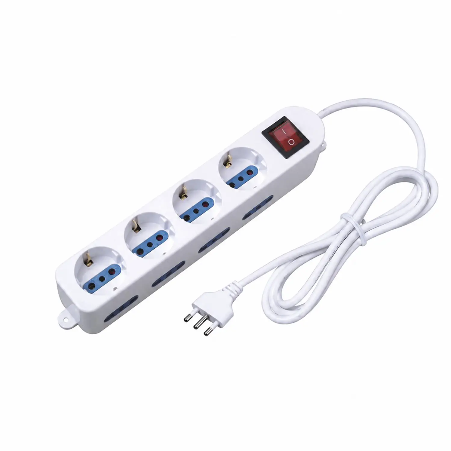 Prolunga Multipresa 4 Shuko Bipasso + 8 Bipasso Carico Max 2500w Cavo 1,5mt - Accessori ufficio