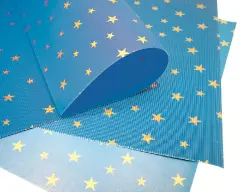 Cartoncino Ondulato Stelle Blu 50x70 cm