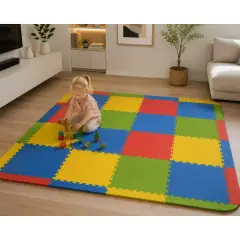 Tappetini Eva-Mat Color 60 Set Basic - 16 Piastrelle con Bordi e Angoli