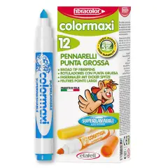 Fibracolor Colormaxi Pennarelli – Set 12 Pennarelli - Azzurro
