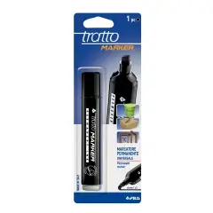 Tratto Marker Punta Scalpello – Pennarello Permanente Multiuso - Nero