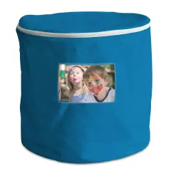 Sacca Cubo Ripiegabile con Tasca Azzurro
