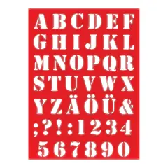 Stencil Plastica Traslucida Alfabeto Saloon – 21x31 cm - Lettere da 27 mm